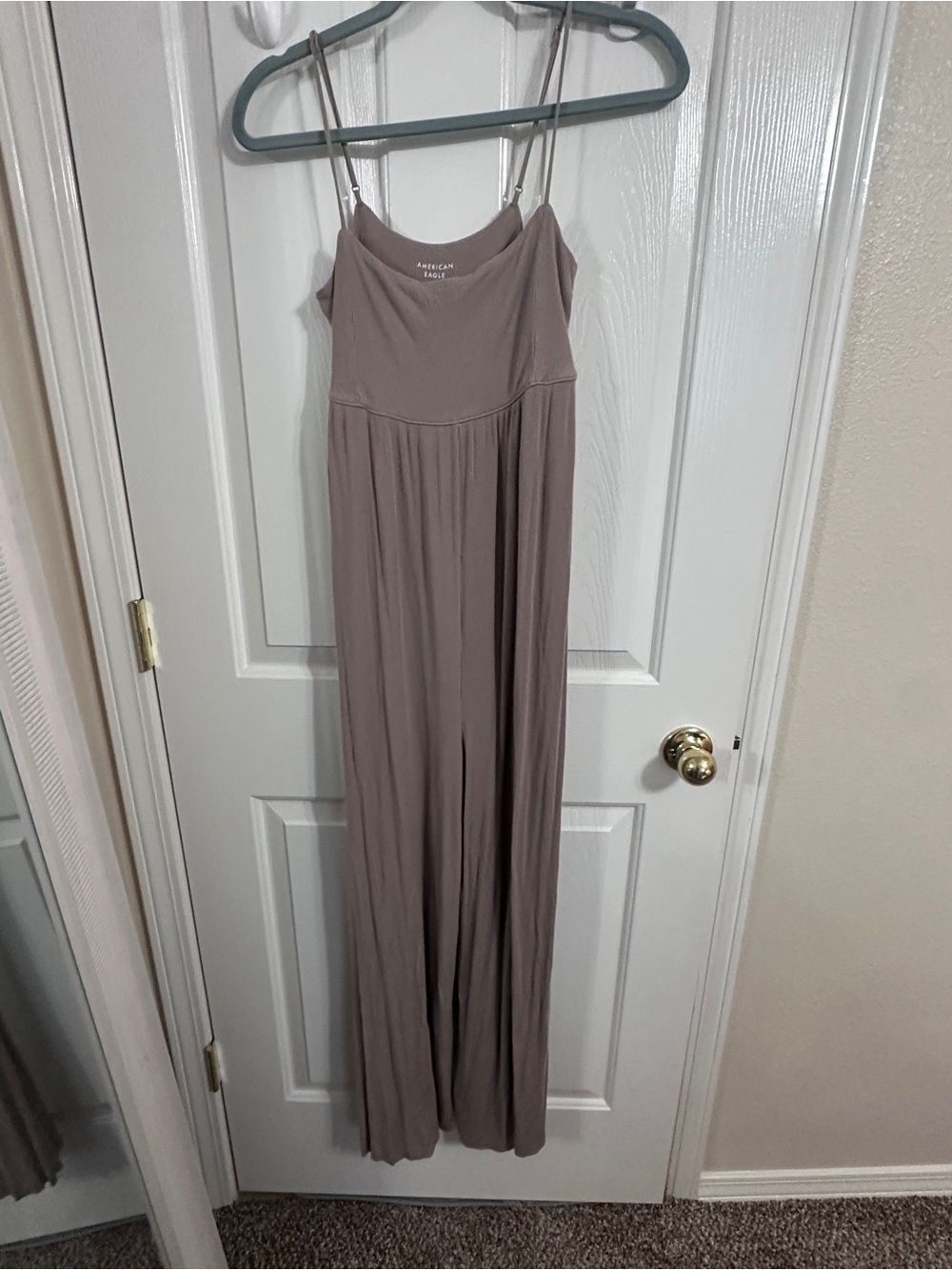 American Eagle Outfitters Mauve Taupe Maxi Dress with Spaghetti Straps